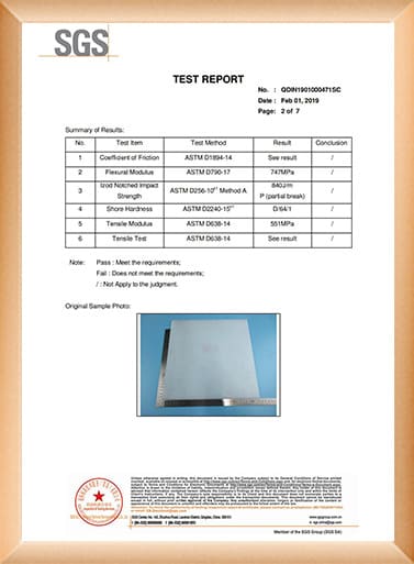 SGS test report